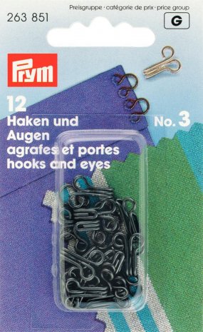 Prym Federhaken und Augen MS 3 schwarz 
