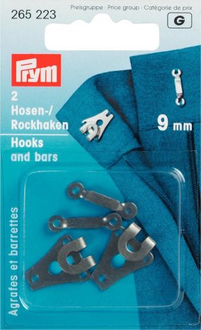 Prym Hosen/Rockhaken und Stege ST 9 mm schwarz 