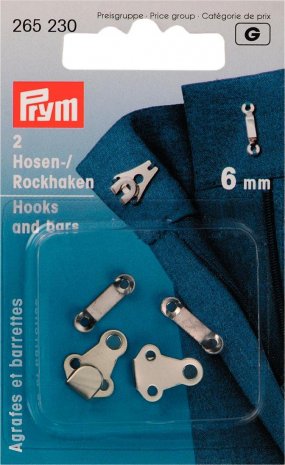 Prym Hosen/Rockhaken und Stege ST 6 mm silberfarbig 