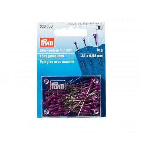 Prym Stecknadeln mit Griff 38 x 0,5 mm silberfarbig violett 