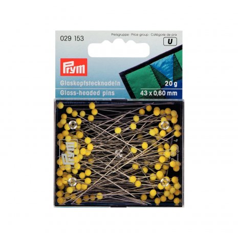 Prym Glaskopfnadeln ST 0,60 x 43 mm gelb 