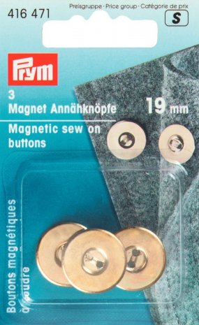 Prym Magnet-Annähknöpfe 19 mm goldfarbig 