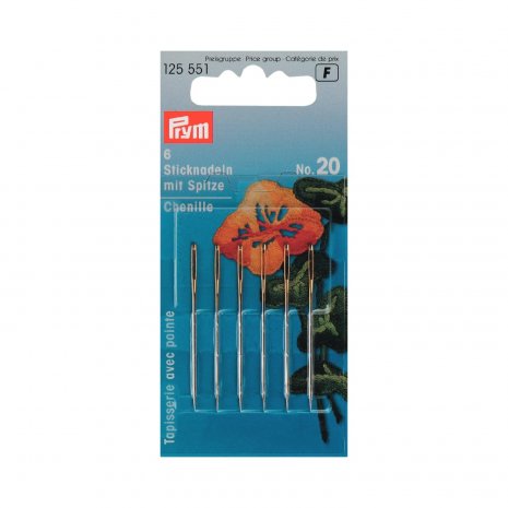 Prym Sticknadeln mit Sp. ST 20 1,00 x 43 mm silberfarbig 