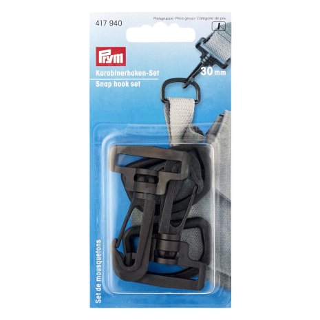 Prym Karabinerhaken Set KST 30 mm schwarz 