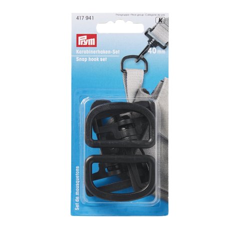 Prym Karabinerhaken Set KST 40 mm schwarz 
