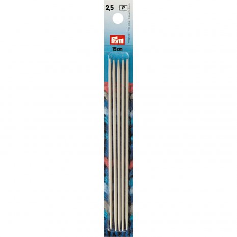 Prym Strumpfstricknadeln ALU 15 cm 2,50 mm grau 