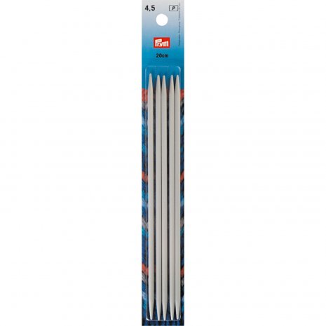 Prym Strumpfstricknadeln ALU 20 cm 4,50 mm grau 