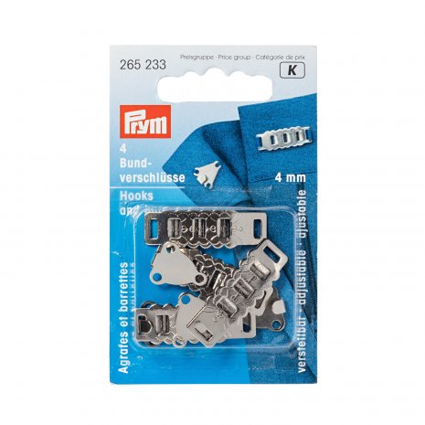 Prym Rock- und Hosenbundverschluesse ST 4 mm silberfarbig 