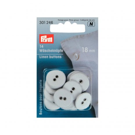 Prym Wäscheknöpfe Leinen 28'' 18 mm weiß 