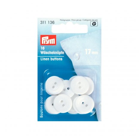 Prym Wäscheknöpfe Kunststoff 26'' 17 mm weiss 