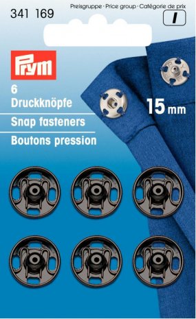 Prym Annäh-Druckknöpfe MS 15 mm schwarz 