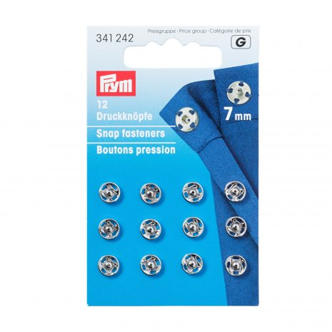 Prym Annäh-Druckknöpfe MS 7 mm silberfarbig 