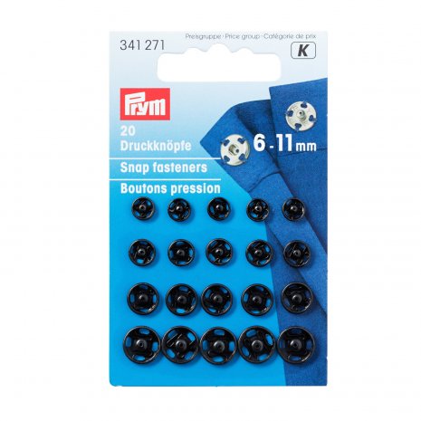 Prym Annäh-Druckknöpfe MS 6-11 mm schwarz 