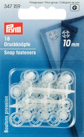 Prym Annäh-Druckknöpfe KST 10 mm transparent 