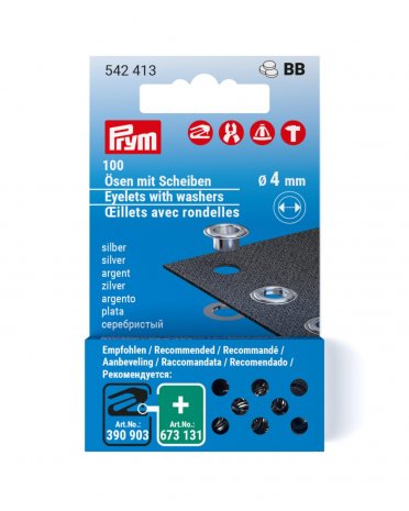 Prym NF-Nachfüll Ösen+S MS 4mm silberfarbig 