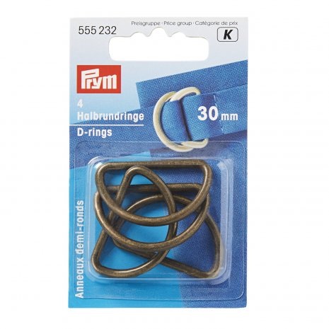 Prym Halbrundringe 30 mm altmessing 