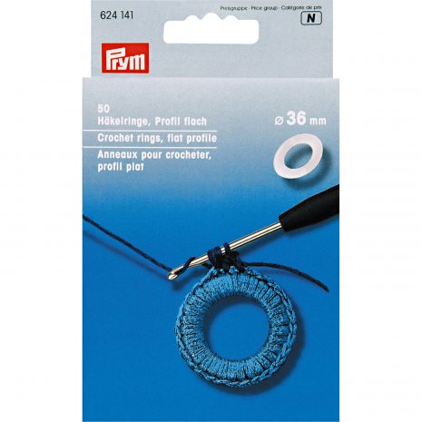 Prym Häkelringe flach KST 36 mm weiß 