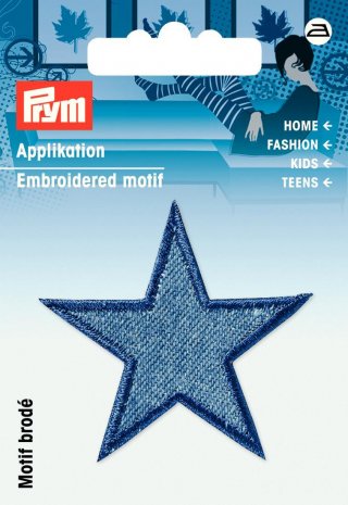 Prym Applikation Sterne jeans mittelblau 