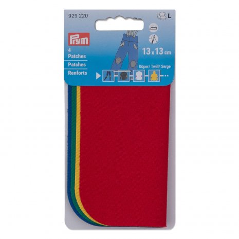 Prym Patches Köper 13x13cm rot/gelb/grün/blau 