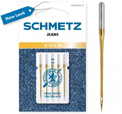 Schmetz Nadeln Gold Jeans 100 Flachkolben 130/705 H-JT 