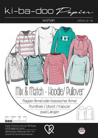 ki-ba-doo Damen Hoodie Mix & Match Gr. 32-58 