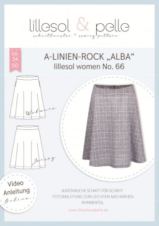 lillesol Damen A-Linien-Rock Alba No. 66 Gr. 34-50 
