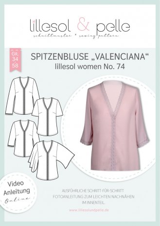 lillesol Damen Bluse Valenciana No74 Gr. 34-58 