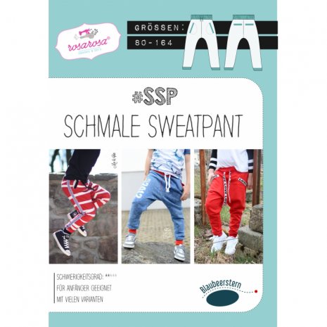 rosarosa-Schnittmuster Schmale Sweatpant Gr. 80-164 