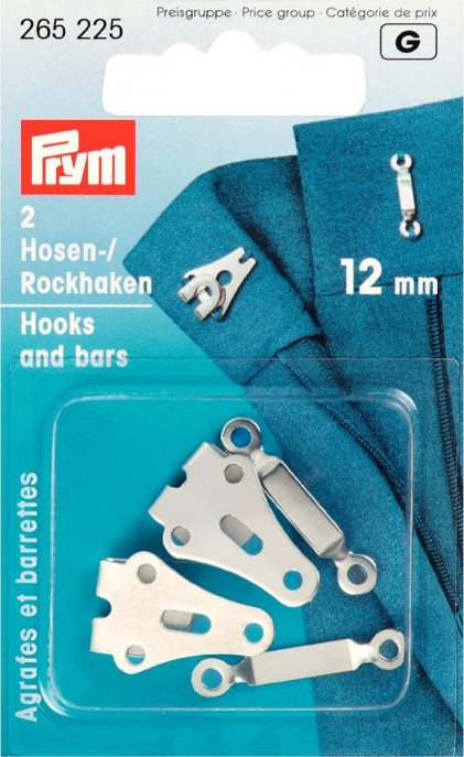 Prym Hosen/Rockhaken und Stege ST 12 mm silberfarbig 