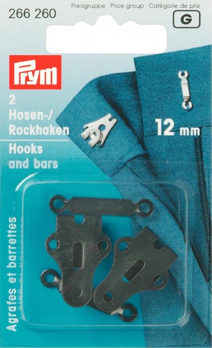 Prym Hosenhaken und Stege ST schwarz 12 mm 