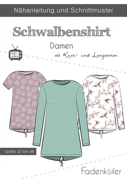 fadenkäfer Damen Schwalbenshirt Gr. 32-58 