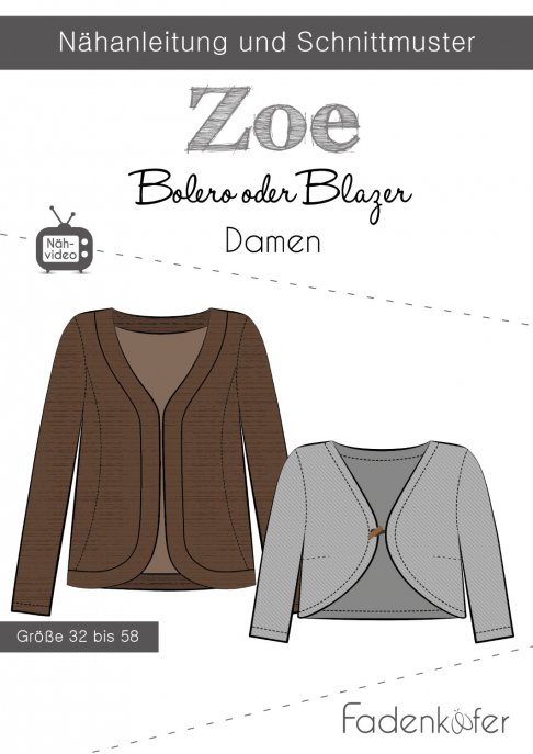 fadenkäfer Damen Bolero Zoe Gr. 32-58 