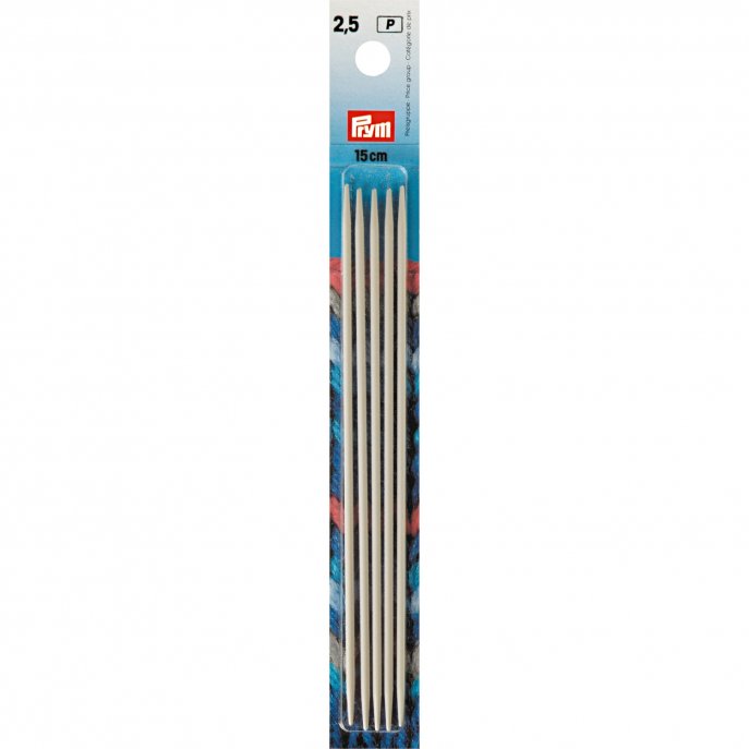 Prym Strumpfstricknadeln ALU 15 cm 2,50 mm grau 