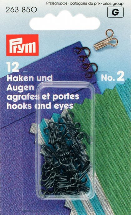 Prym Federhaken und Augen MS 2 schwarz 