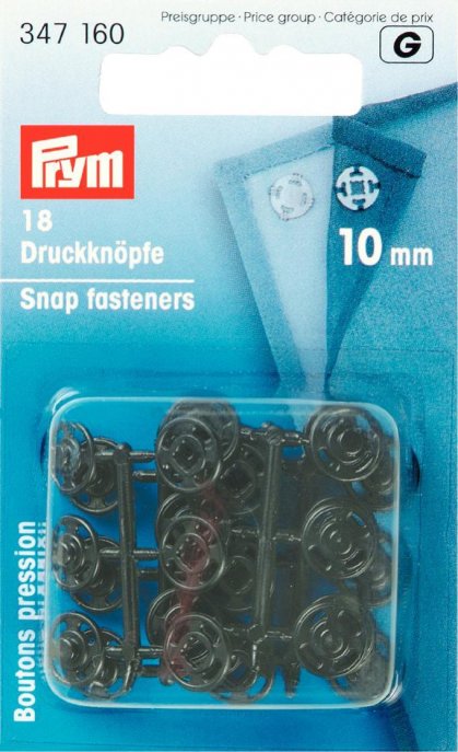 Prym Annäh-Druckknöpfe KST 10 mm schwarz 