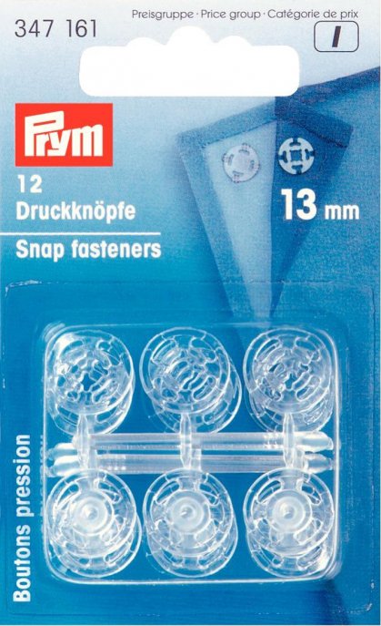 Prym Annäh-Druckknöpfe KST 13 mm transparent 