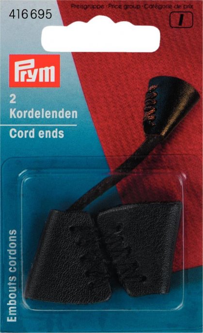 Prym Kordelenden Leder 25 mm schwarz 