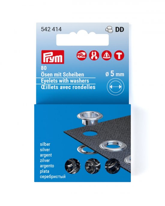 Prym NF-Nachfüll Ösen+S MS 5mm silberfarbig 