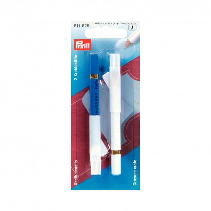 Prym Kreidestifte + Bürste weiß/blau 
