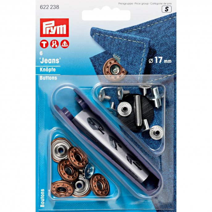 Prym NF-Jeansknopf Sterne offen 17 mm altbronze 