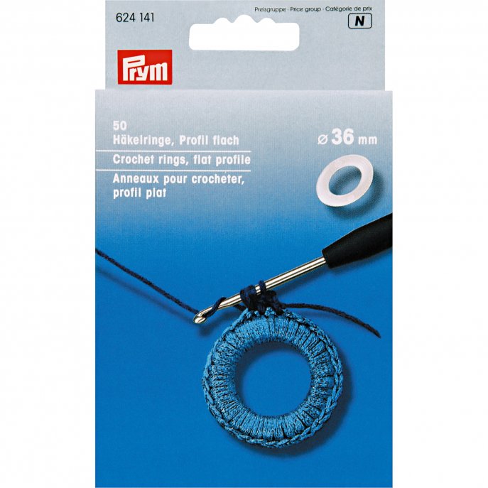 Prym Häkelringe flach KST 36 mm weiß 