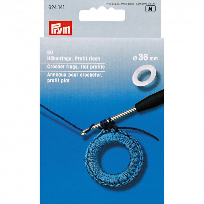 Prym Häkelringe flach KST 36 mm weiss 