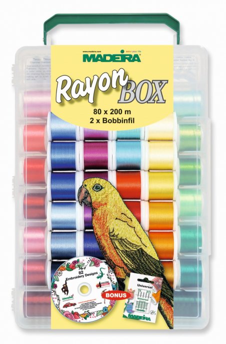 Garn MAD Stickgarn-Koffer Rayon Box 