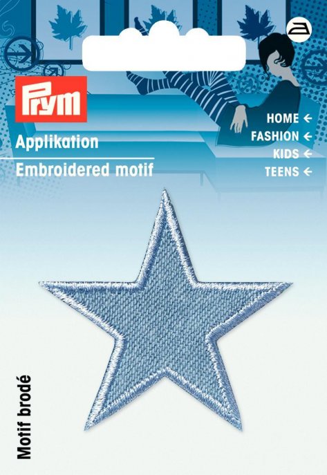 Prym Applikation Sterne jeans hellblau 