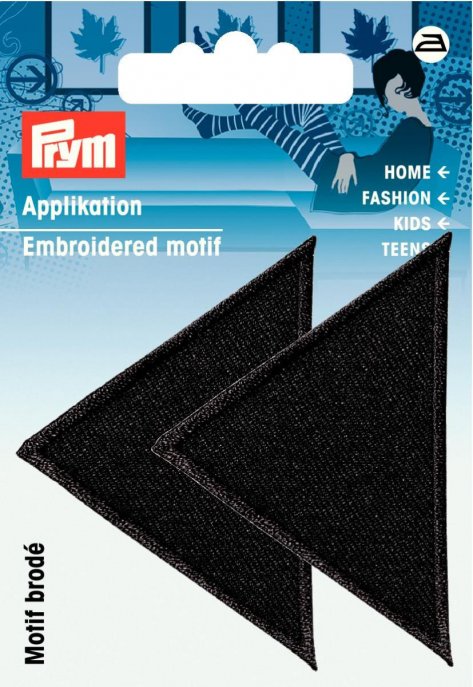Prym Applikation Dreiecke groß schwarz 