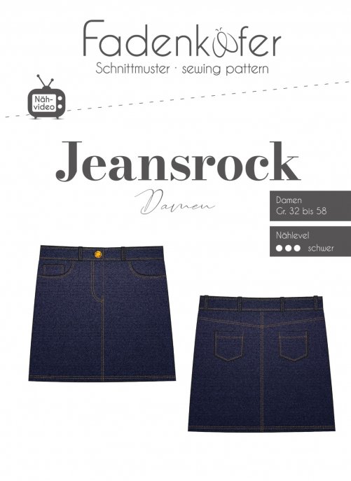 fadenkäfer Damen Jeansrock Gr. 32-58 