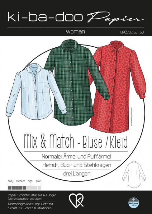 ki-ba-doo Damen Kleid Mix&Match Gr. 32-58 