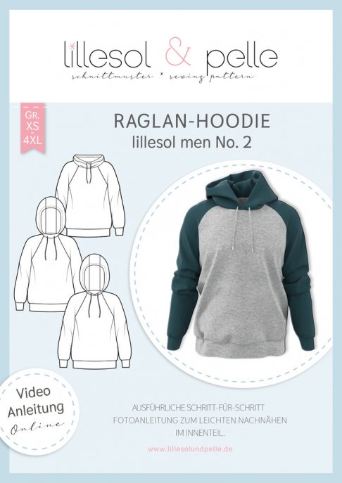 lillesol Herren Raglan-Hoodie No. 2 Gr. XS-4XL 