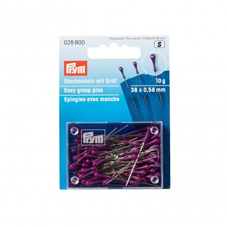 Prym Steck-Nadel mit Griff 38 x 0,58 mm silberfarbig violett 