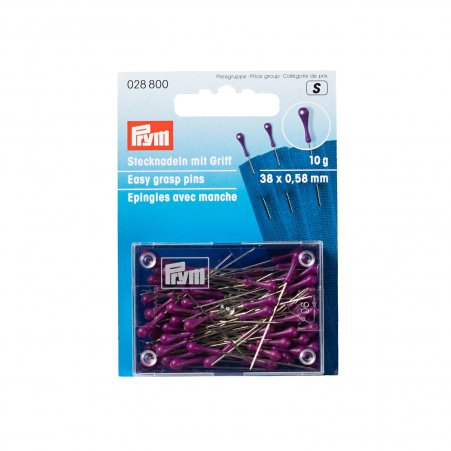 Prym Stecknadeln mit Griff 38 x 0,5 mm silberfarbig violett 